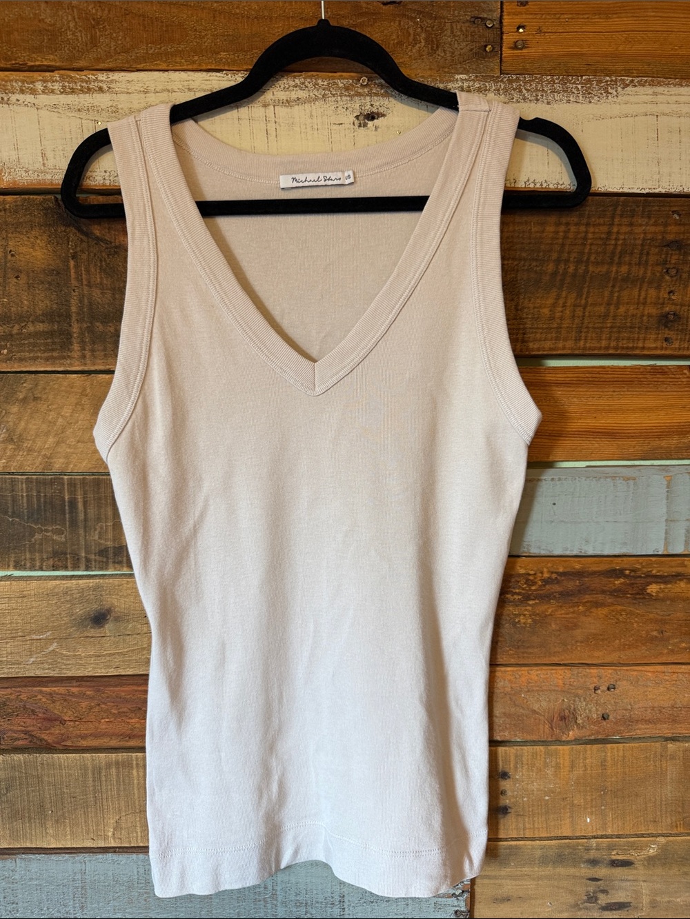 NWT Michael Stars Maya V Neck wide binding tank.